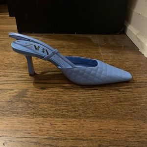NWT Zara Quilted Leather Slingback Heels - Size 9
